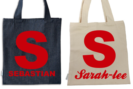 Tote Initial and Name Red Flock